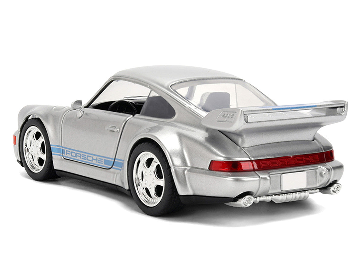 Porsche 911 Carrera RS 3.8 "Mirage" Silver Metallic with Blue Stripes "Transformers: Rise of the Beasts" (2023) Movie "Hollywood Rides" 1/32 Diecast Model Car by Jada LuxuryLifeWay Online Store