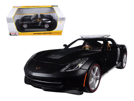2014 Chevrolet Corvette C7 Stingray Police Matt Black 1/18 Diecast Model Car by Maisto LuxuryLifeWay Online Store