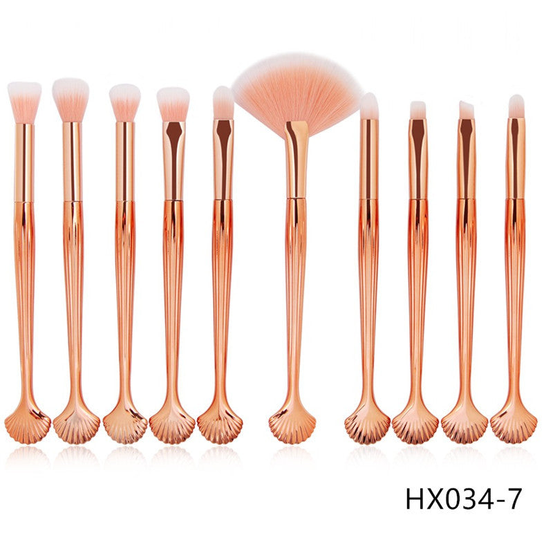 The Shell Makeup Brush Set - Purple bristles CJD2