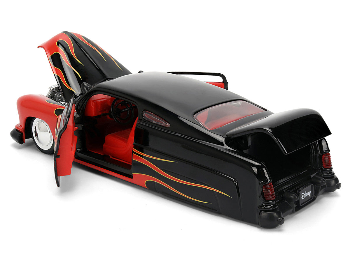 1951 Mercury Coupe Black with Flame Graphics and Red Interior and Mickey Mouse Diecast Figure "Disney's Mickey Mouse" "Hollywood Rides" Series 1/24 Diecast Model Car by Jada LuxuryLifeWay Online Store