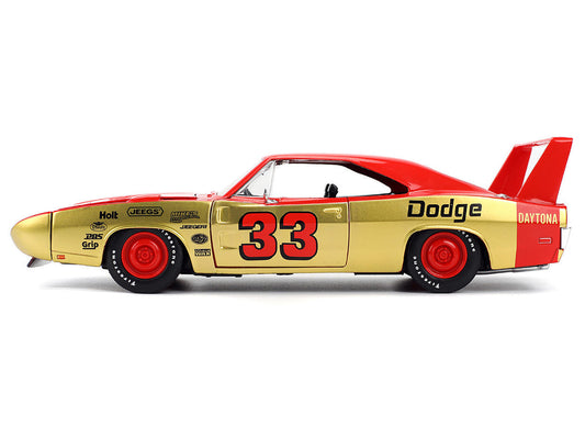 1969 Dodge Charger Daytona #33 Red and Gold Metallic with Graphics "Bigtime Muscle" Series 1/24 Diecast Model Car by Jada LuxuryLifeWay Online Store