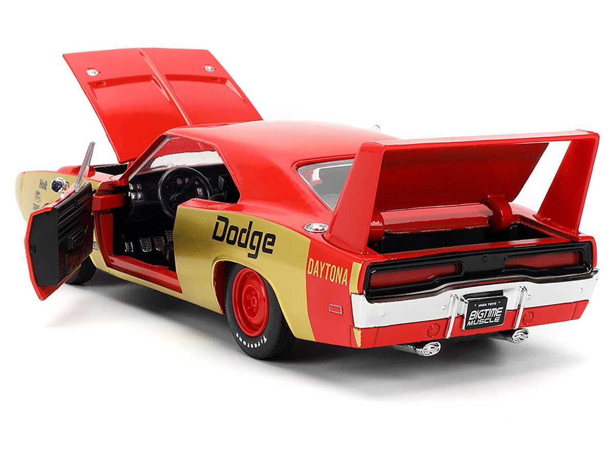 1969 Dodge Charger Daytona #33 Red and Gold Metallic with Graphics "Bigtime Muscle" Series 1/24 Diecast Model Car by Jada LuxuryLifeWay Online Store