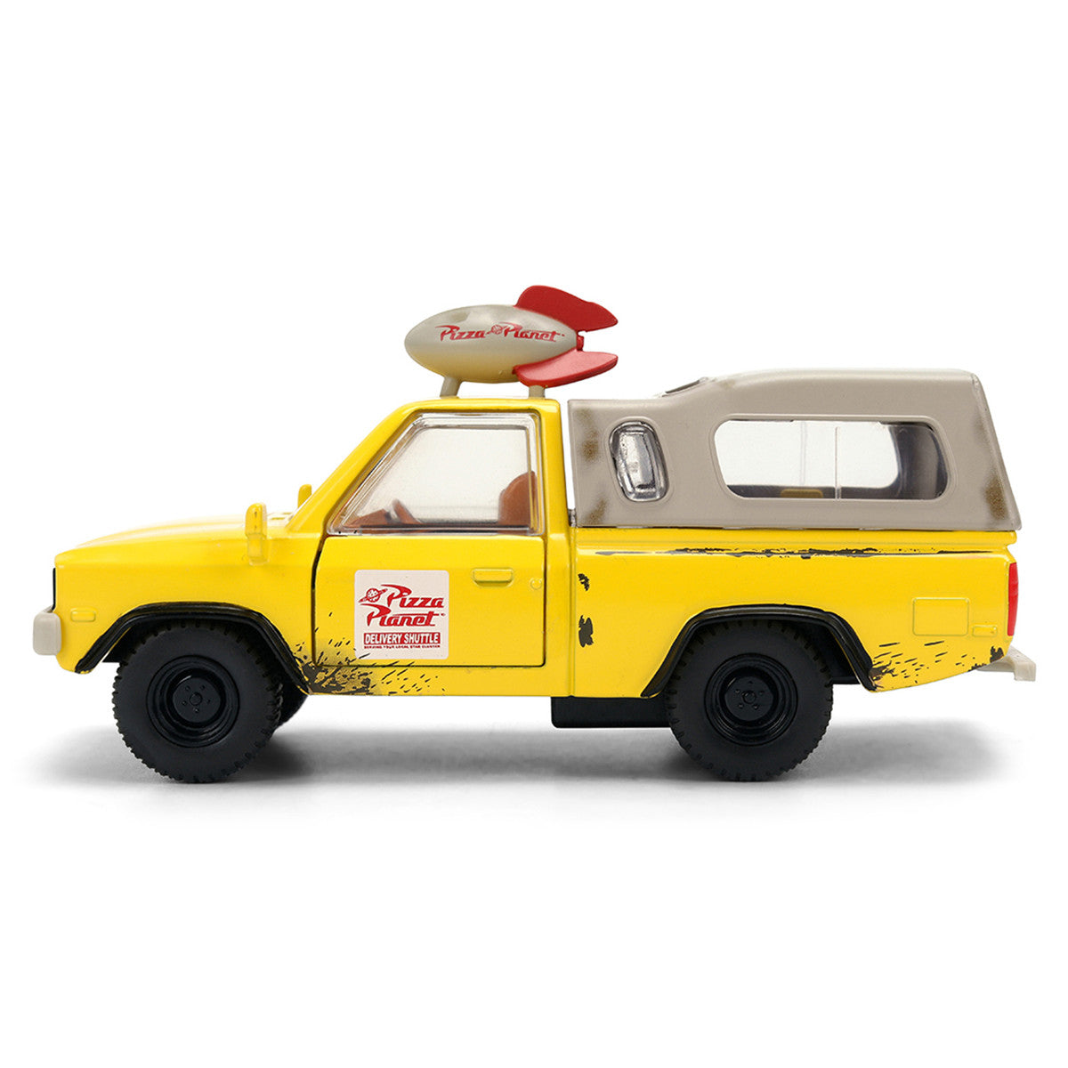 Pizza Planet Truck Yellow (Weathered) with Beige Camper "Toy Story" (1995) Movie "Hollywood Rides" Series 1/32 Diecast Model Car by Jada LuxuryLifeWay Online Store