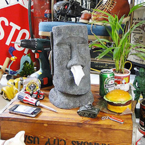 Easter island stone face like MOAI tissue box LadyShow.Store