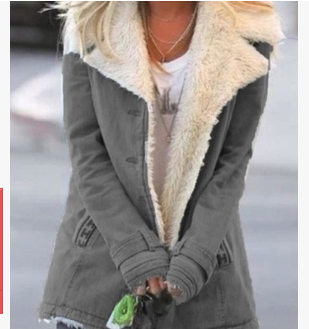 Women Plus Size Warm Coats Composite Plush Button Lapels Jacket Outwearcoat LuxuryLifeWay Online Store
