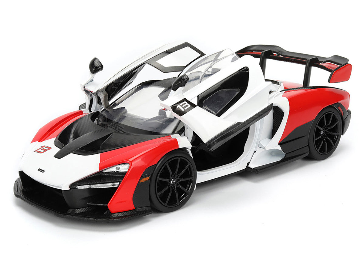 McLaren Senna Red and White with Carbon Hood and Top "HyperSpec" Series 1/24 Diecast Model Car by Jada LuxuryLifeWay Online Store