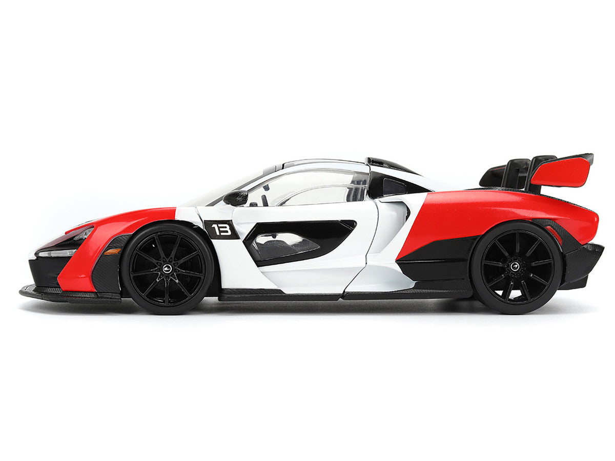 McLaren Senna Red and White with Carbon Hood and Top "HyperSpec" Series 1/24 Diecast Model Car by Jada LuxuryLifeWay Online Store