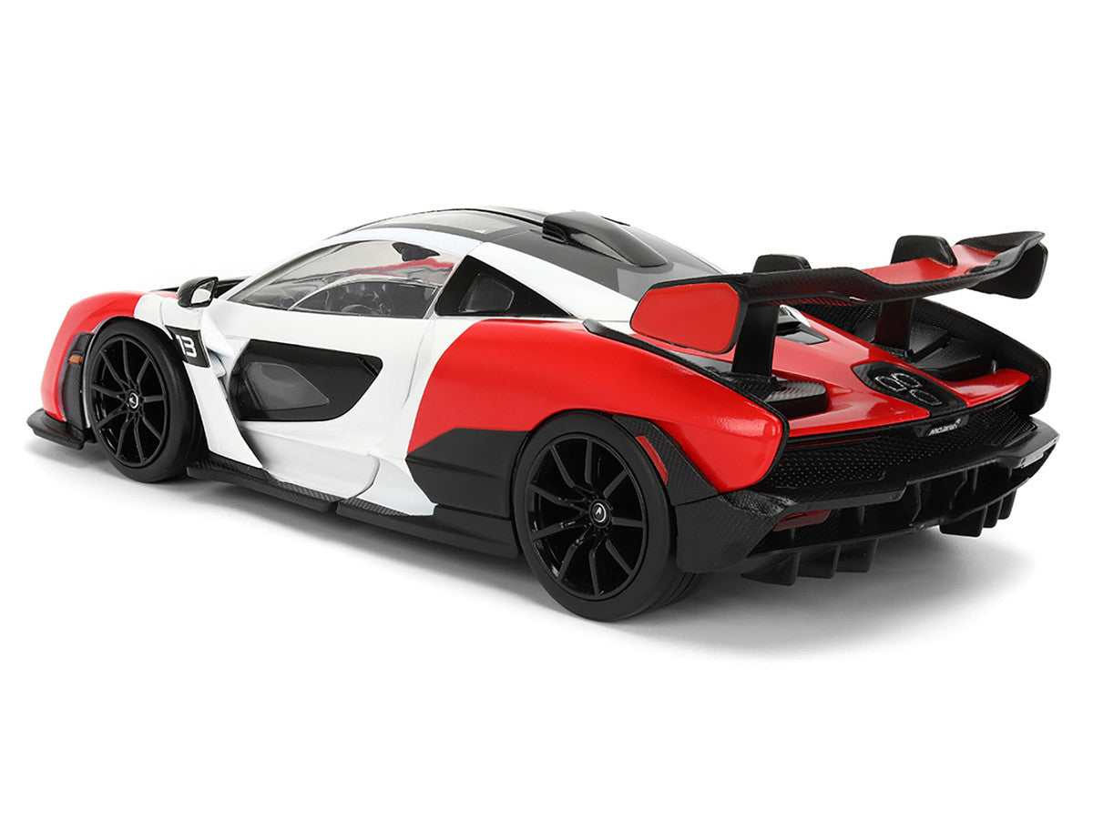 McLaren Senna Red and White with Carbon Hood and Top "HyperSpec" Series 1/24 Diecast Model Car by Jada LuxuryLifeWay Online Store