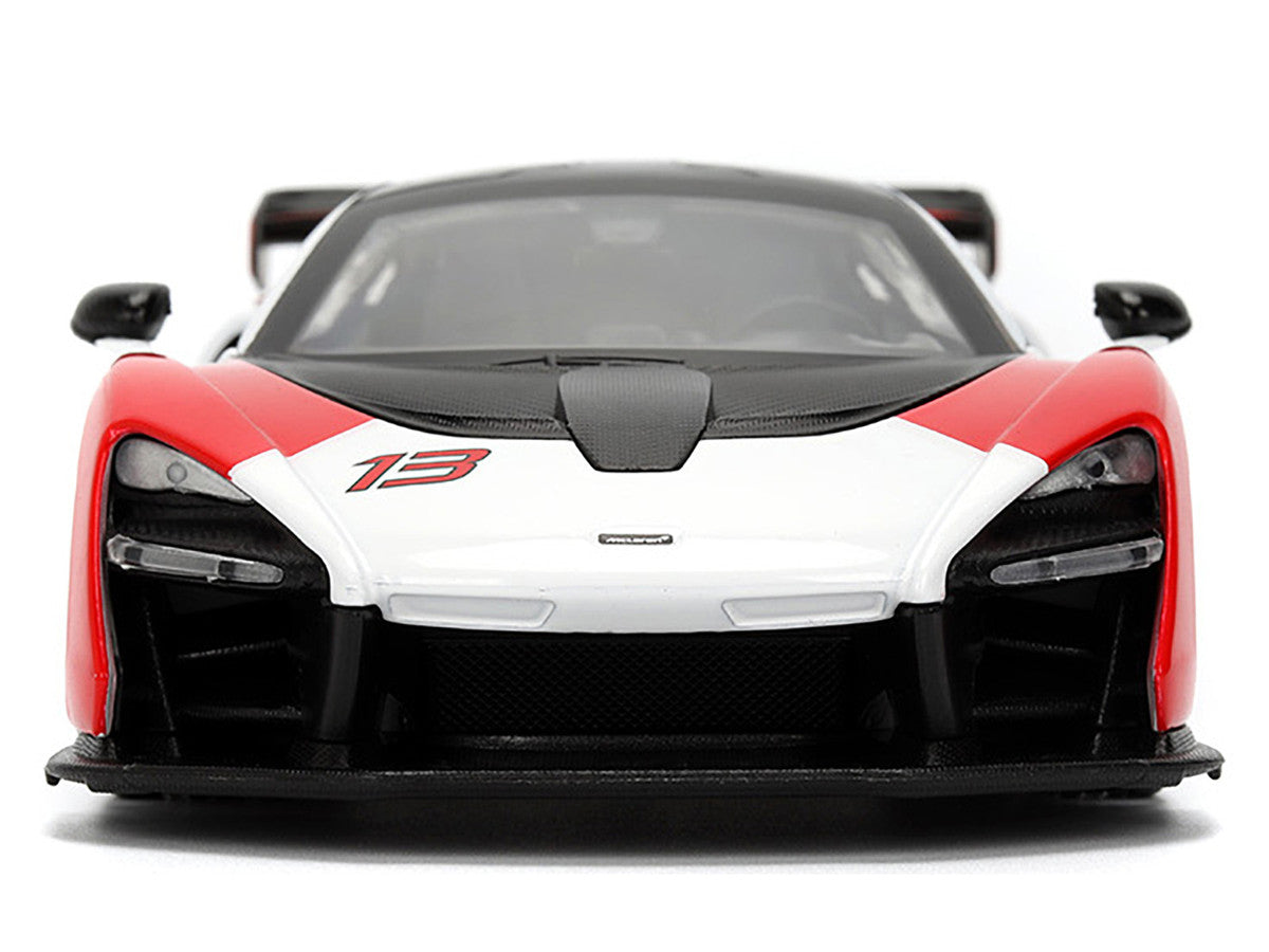 McLaren Senna Red and White with Carbon Hood and Top "HyperSpec" Series 1/24 Diecast Model Car by Jada LuxuryLifeWay Online Store