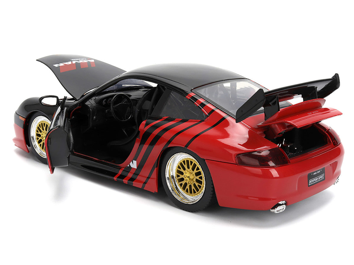 Porsche 911 GT3 RS (996) #33 "ADVAN" Black and Red "Hyper-Spec" Series 1/24 Diecast Model Car by Jada LuxuryLifeWay Online Store