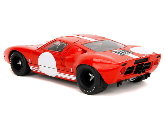 Ford GT40 MK1 Red with White Stripes and Graphics "Pink Slips" Series 1/18 Diecast Model Car by Jada LuxuryLifeWay Online Store