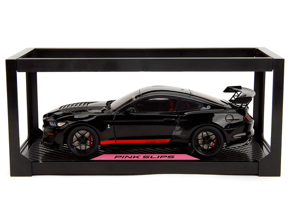 Shelby GT500 "Code Red" Black with Red Stripes "Pink Slips" Series 1/18 Diecast Model Car by Jada LuxuryLifeWay Online Store
