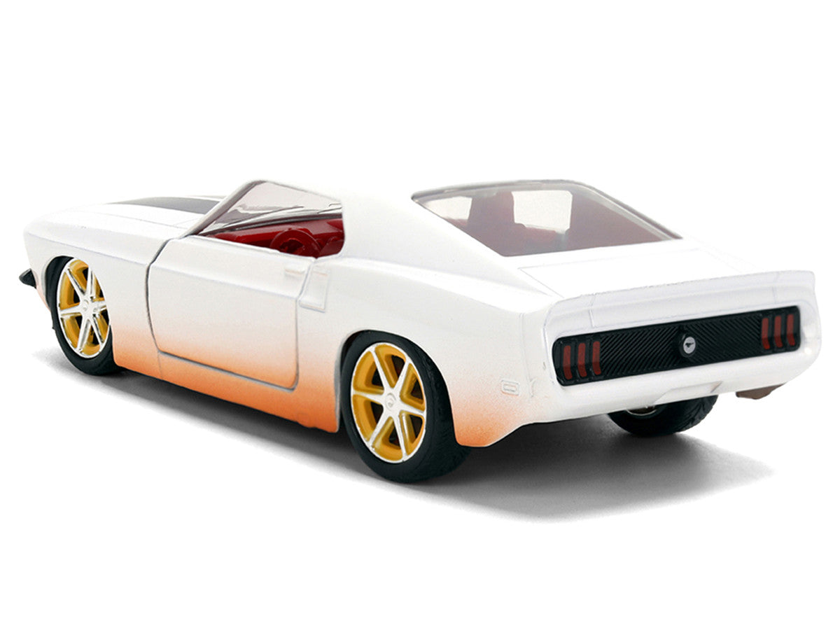 Roman's Ford Mustang White with Black Stripes and Red Interior (Dirty Version) "Fast & Furious" Movie "Fast & Furious 25th Anniversary" Series 1/32 Diecast Model Car by Jada LuxuryLifeWay Online Store