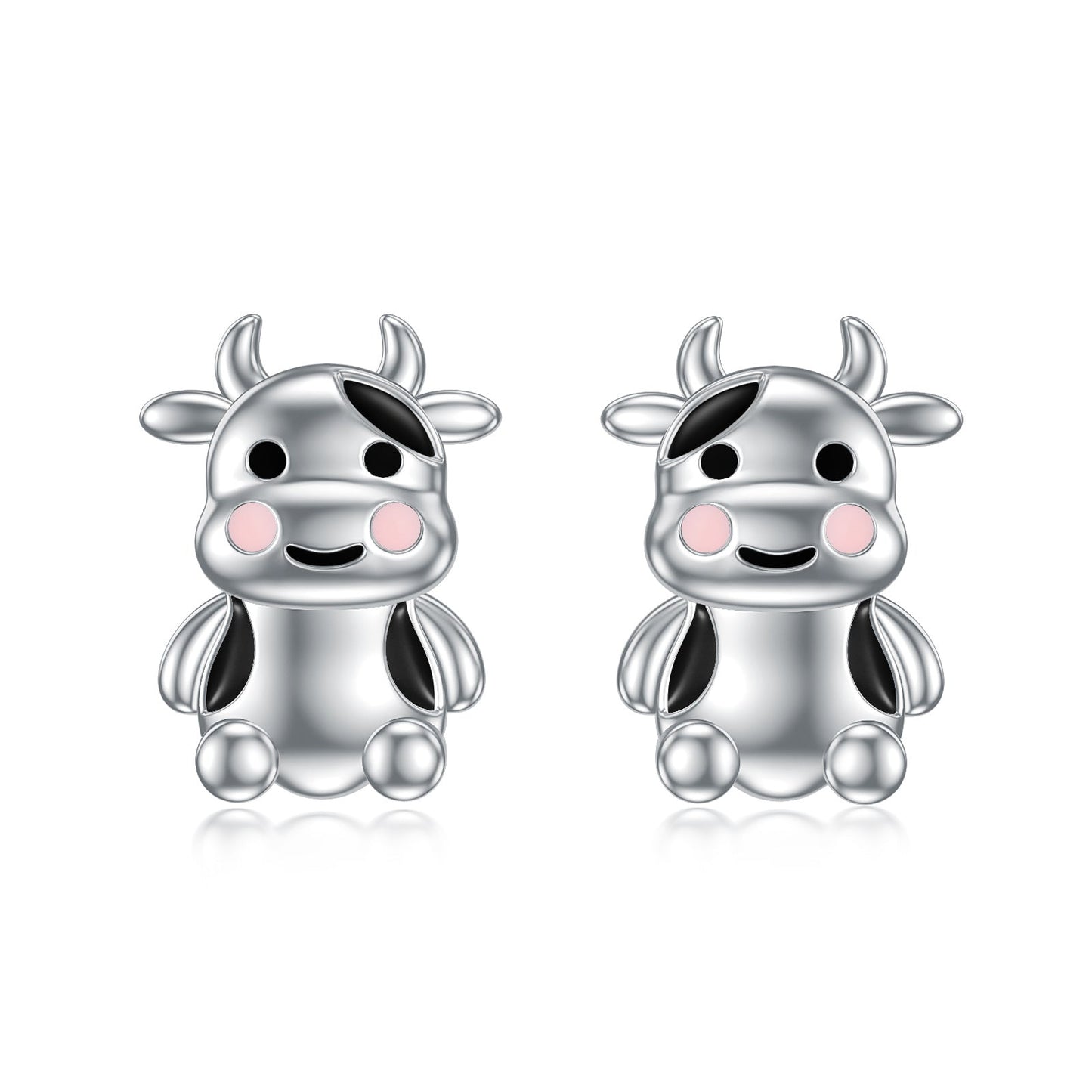 Cow Earrings Sterling Silver Cow Jewelry Animal Stud Earrings Cow Gifts for Women Teens Birthday LadyShow.Store