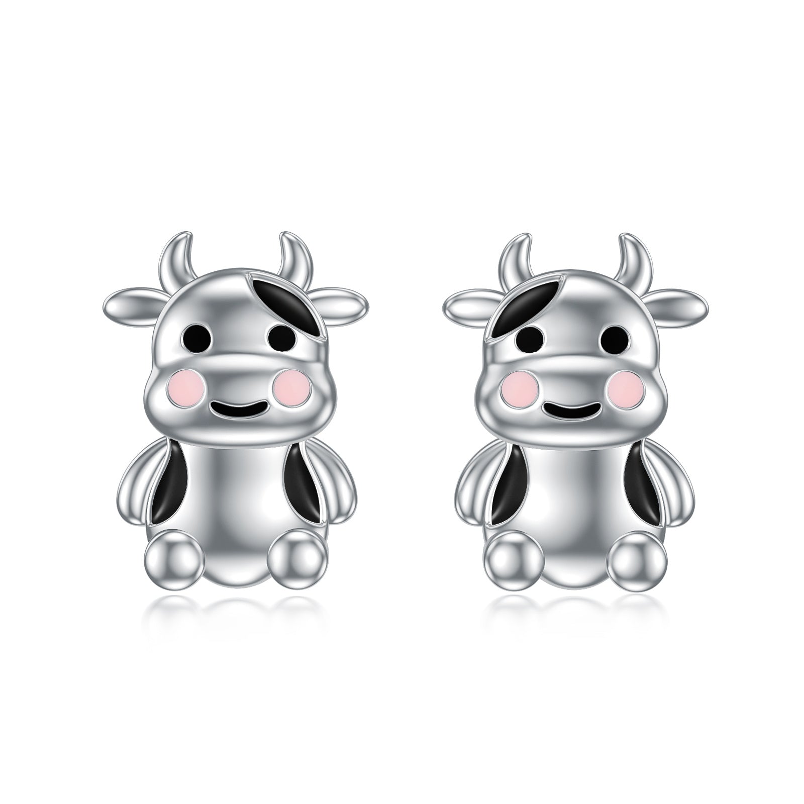 Cow Earrings Sterling Silver Cow Jewelry Animal Stud Earrings Cow Gifts for Women Teens Birthday LadyShow.Store