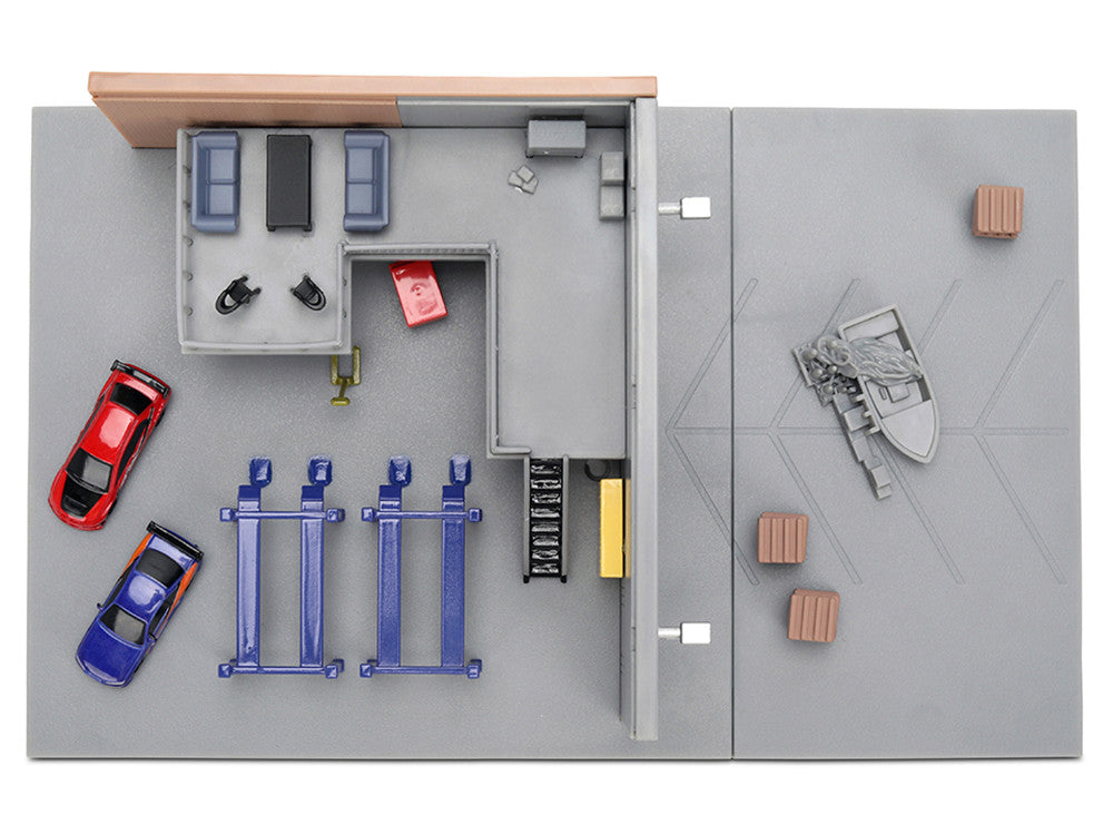 "Fast & Furious" Han's Garage Diorama with 2 Cars and Accessories "Nano Scene" Series 1/32 Model by Jada LuxuryLifeWay Online Store