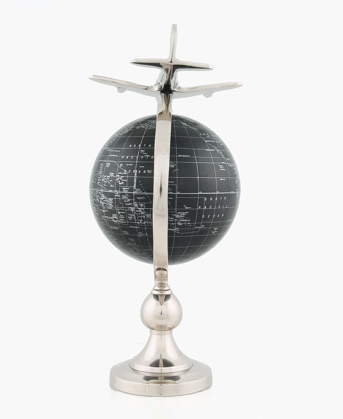 10" X 8.5" X 18" Airplane On Globe With Brass Stand LuxuryLifeWay Online Store