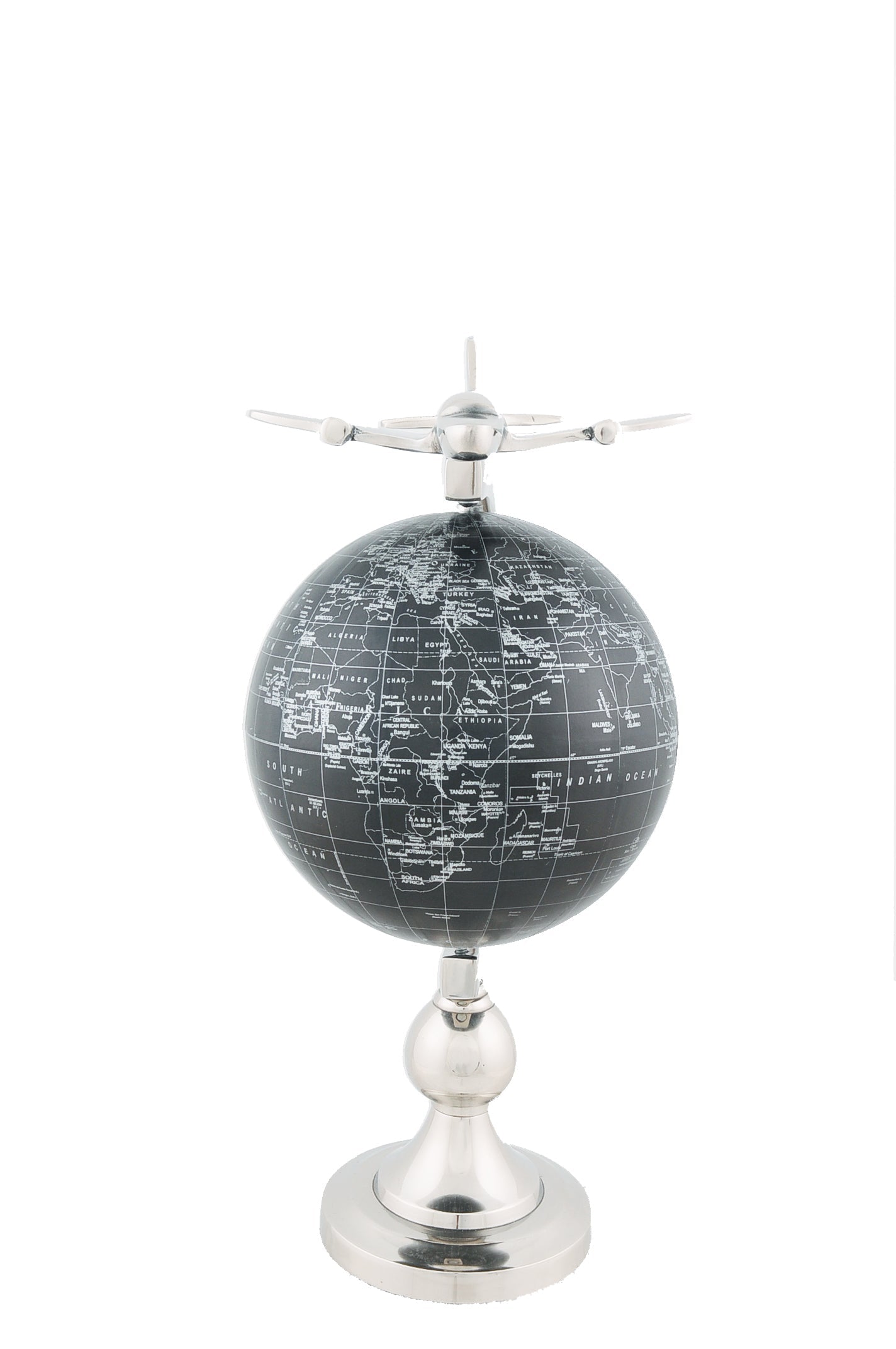 10" X 8.5" X 18" Airplane On Globe With Brass Stand LuxuryLifeWay Online Store