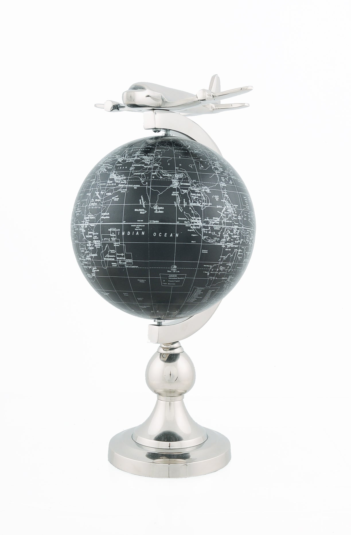 10" X 8.5" X 18" Airplane On Globe With Brass Stand LuxuryLifeWay Online Store