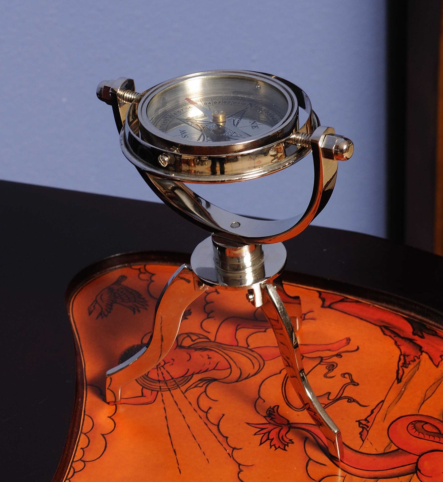 5" X 5" X 8.5" Gimbaled Compass On Tristand LuxuryLifeWay Online Store