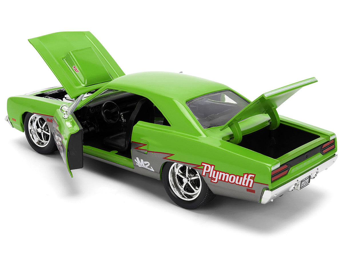 1970 Plymouth Road Runner #938 Green and Gray Metallic "Bigtime Muscle" Series 1/24 Diecast Model Car by Jada LuxuryLifeWay Online Store