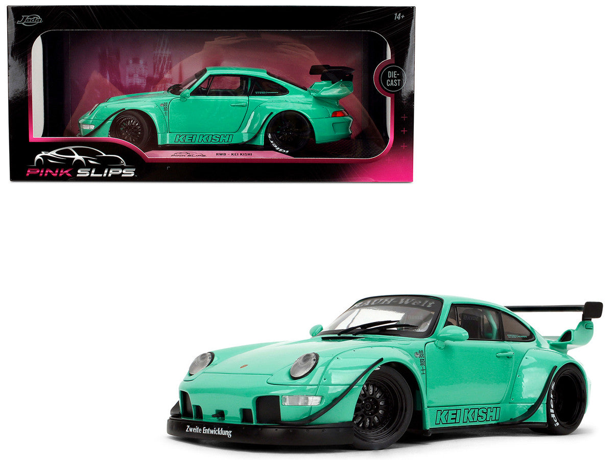 RWB Body Kit "Kei Kishi" Light Blue "Pink Slips" Series 1/18 Diecast Model Car by Jada LuxuryLifeWay Online Store