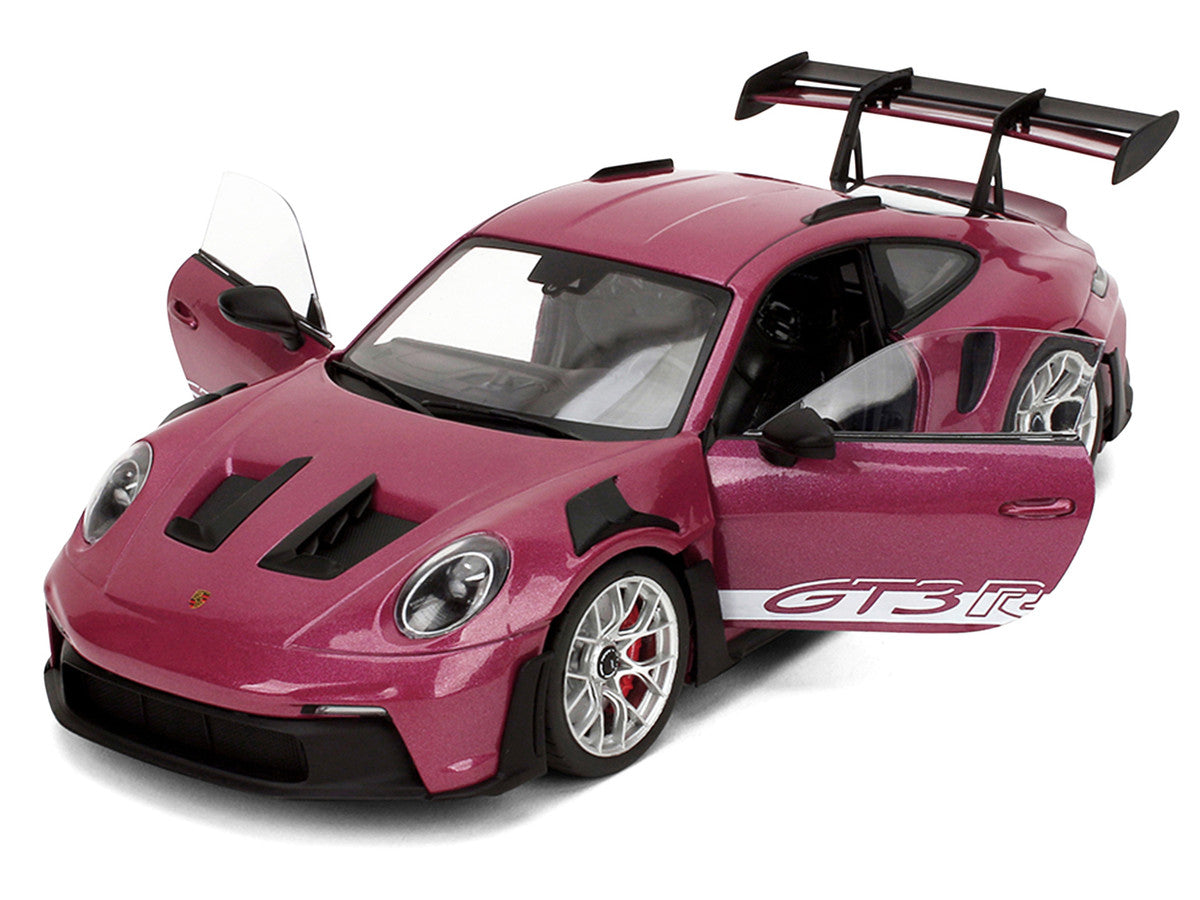 Porsche 911 GT3 RS Red Violet Metallic with White Stripes "Pink Slips" Series 1/18 Diecast Model Car by Jada LuxuryLifeWay Online Store