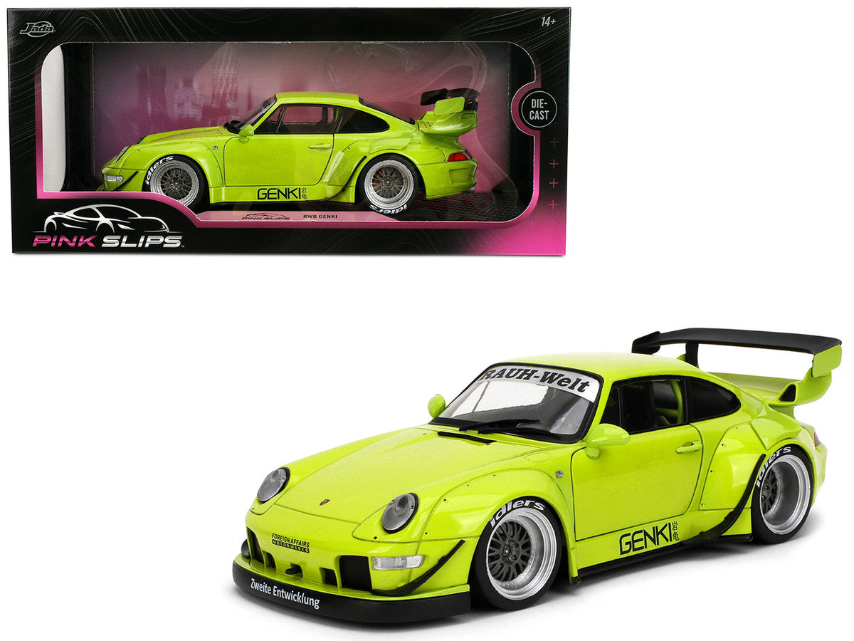 RWB Body Kit "Genki" Lime Green "Pink Slips" Series 1/18 Diecast Model Car by Jada LuxuryLifeWay Online Store