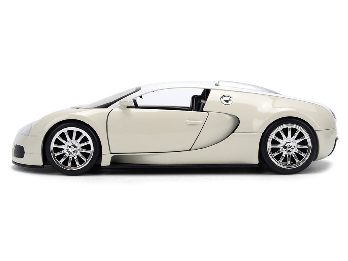 2011 Bugatti Veyron White and Tan "Furious 7" (2015) Movie "25 Years of Fast & Furious" Series 1/24 Diecast Model Car by Jada LuxuryLifeWay Online Store