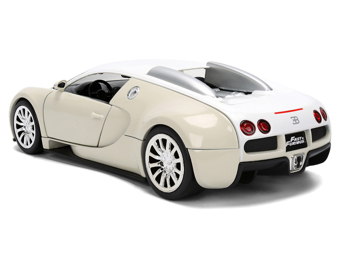 2011 Bugatti Veyron White and Tan "Furious 7" (2015) Movie "25 Years of Fast & Furious" Series 1/24 Diecast Model Car by Jada LuxuryLifeWay Online Store