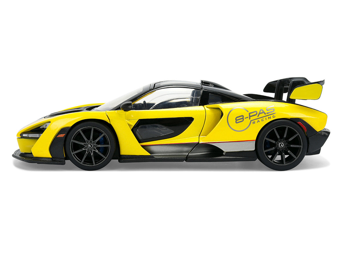 McLaren Senna "8-PAS Racing" Yellow Metallic with Black Top "Hyper-Spec" Series 1/24 Diecast Model Car by Jada LuxuryLifeWay Online Store