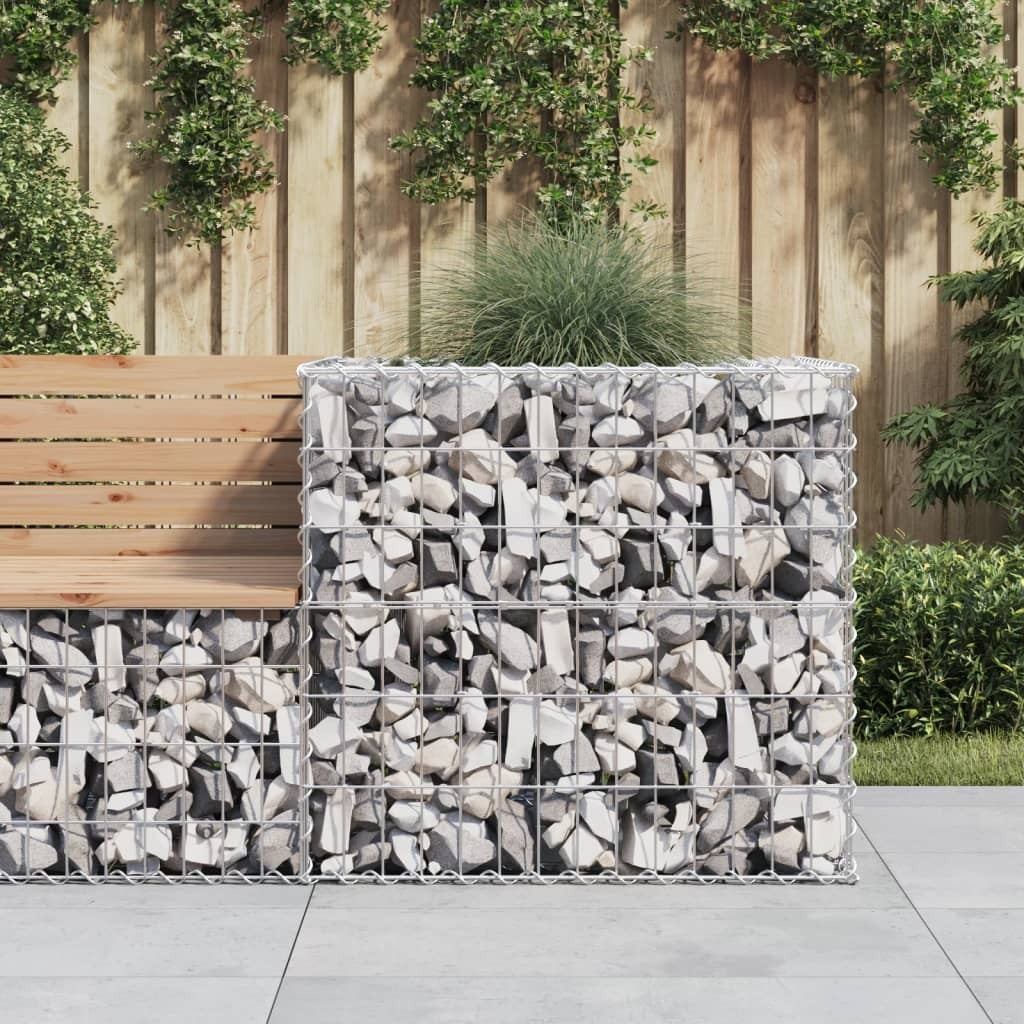Gabion Basket Silver 27.6"x27.6"x25.6" Galvanized Iron LuxuryLifeWay Online Store