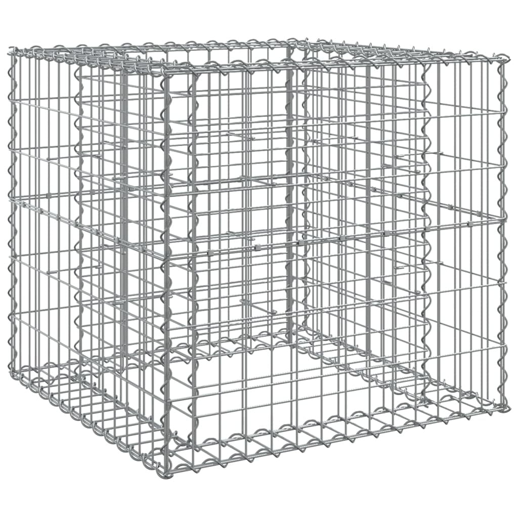Gabion Basket Silver 27.6"x27.6"x25.6" Galvanized Iron LuxuryLifeWay Online Store