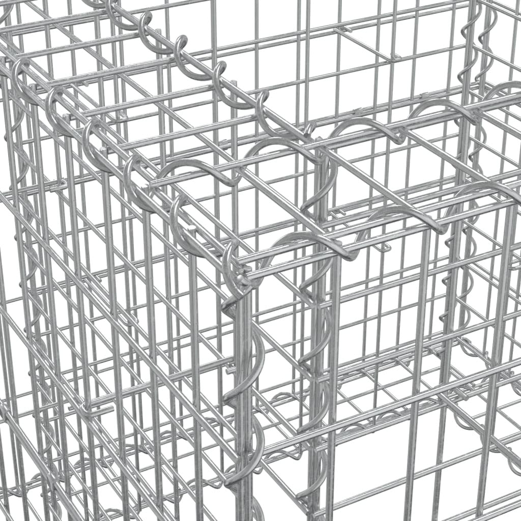 Gabion Basket Silver 27.6"x27.6"x25.6" Galvanized Iron LuxuryLifeWay Online Store