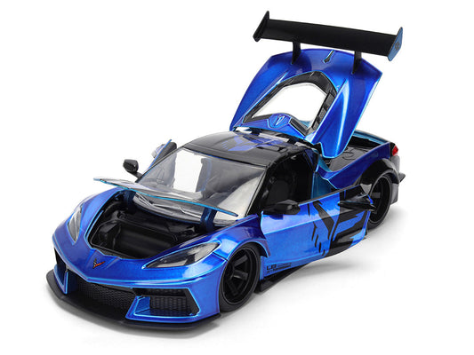 Chevrolet Corvette C8 "Liberty Walk" Candy Blue and Black "Hyper-Spec" Series 1/24 Diecast Model Car by Jada LuxuryLifeWay Online Store