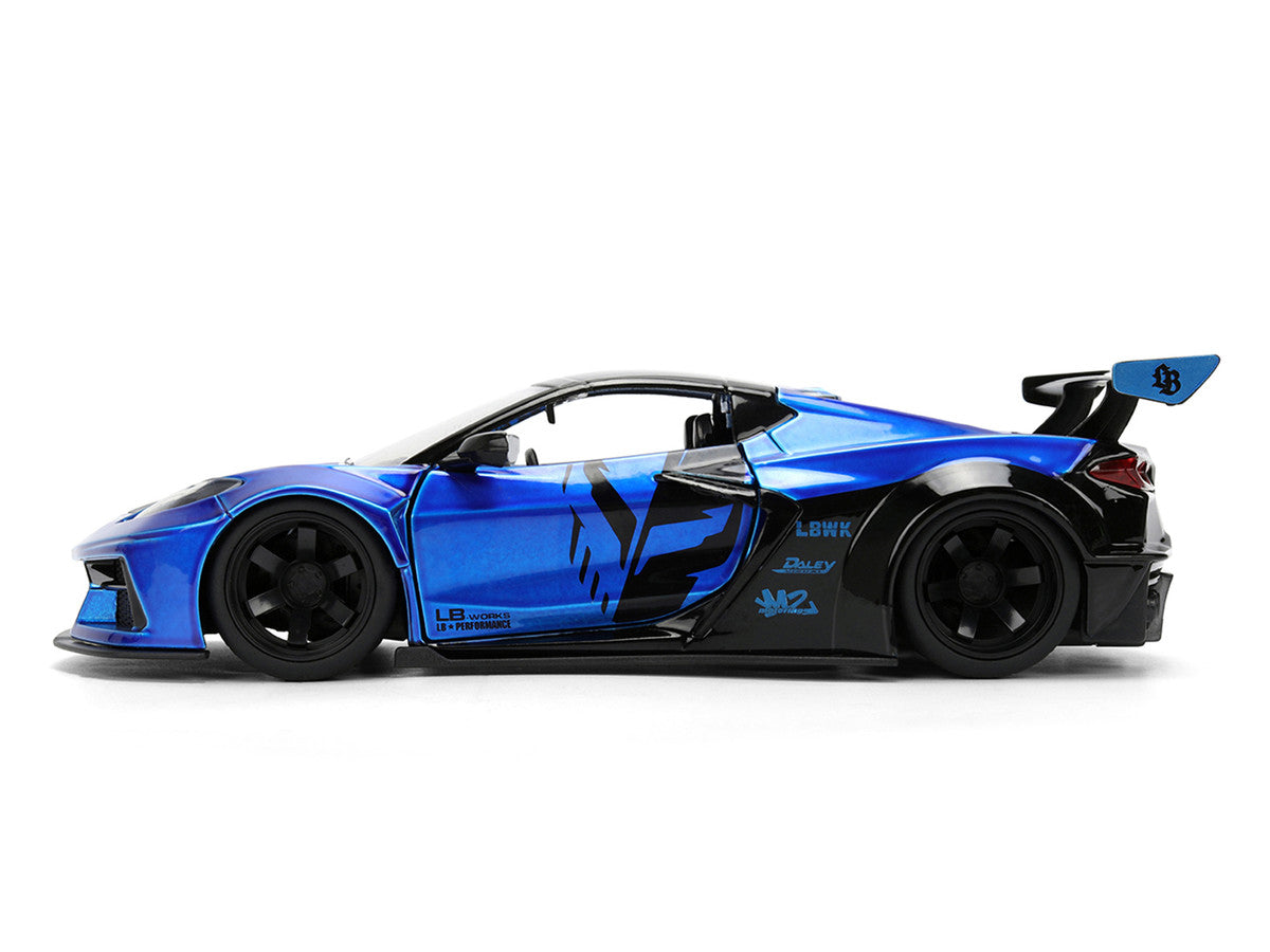 Chevrolet Corvette C8 "Liberty Walk" Candy Blue and Black "Hyper-Spec" Series 1/24 Diecast Model Car by Jada LuxuryLifeWay Online Store