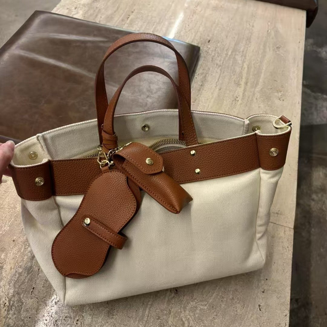 Textured Cowhide High Canvas Loose Crossbody Bag LadyShow.Store
