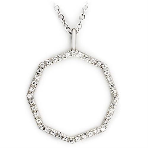 36513 - High-Polished 925 Sterling Silver Pendant with AAA Grade CZ  in Clear LuxuryLifeWay Online Store