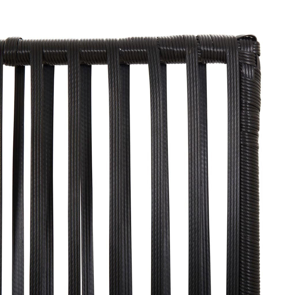 Room Divider 6 Panels Black Poly Rattan LuxuryLifeWay Online Store