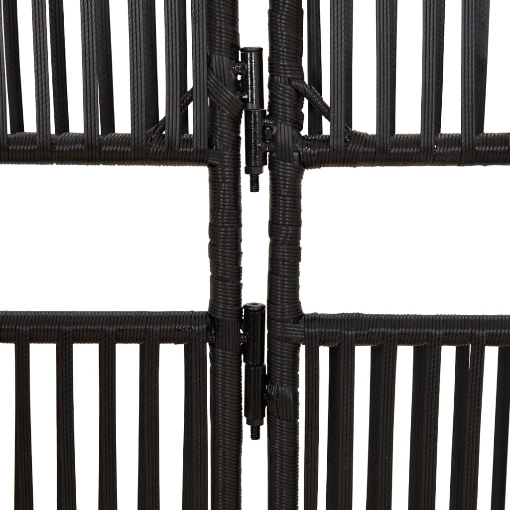 Room Divider 6 Panels Black Poly Rattan LuxuryLifeWay Online Store