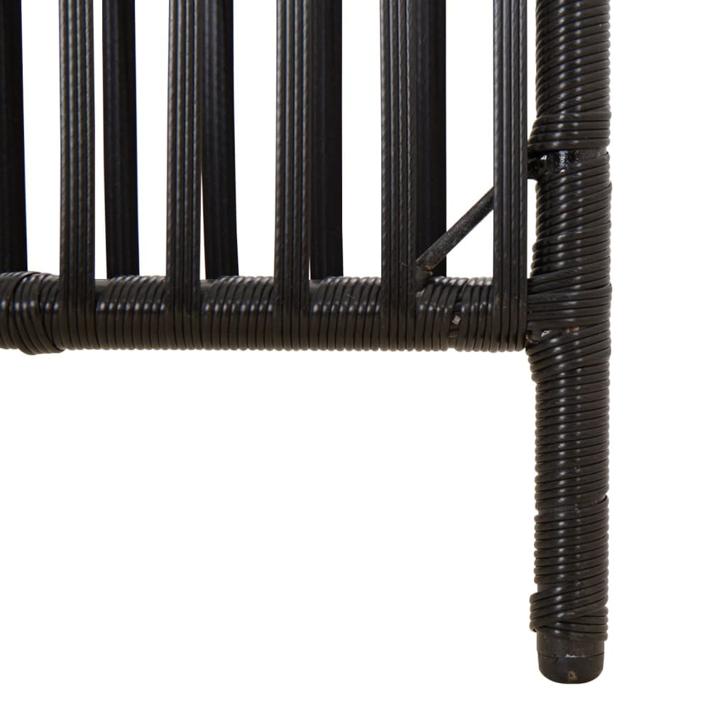 Room Divider 6 Panels Black Poly Rattan LuxuryLifeWay Online Store
