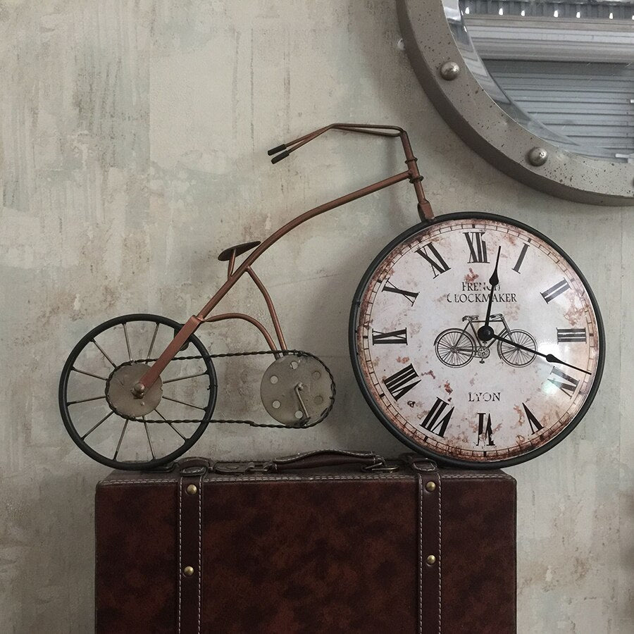 Creative bicycle wall clock PearlNestDecor.com