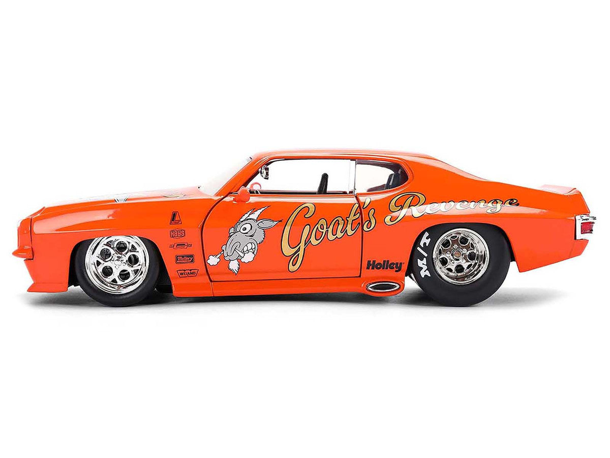 1971 Pontiac GTO "Goat's Revenge" Orange with Graphics "Bigtime Muscle" Series 1/24 Diecast Model Car by Jada LuxuryLifeWay Online Store