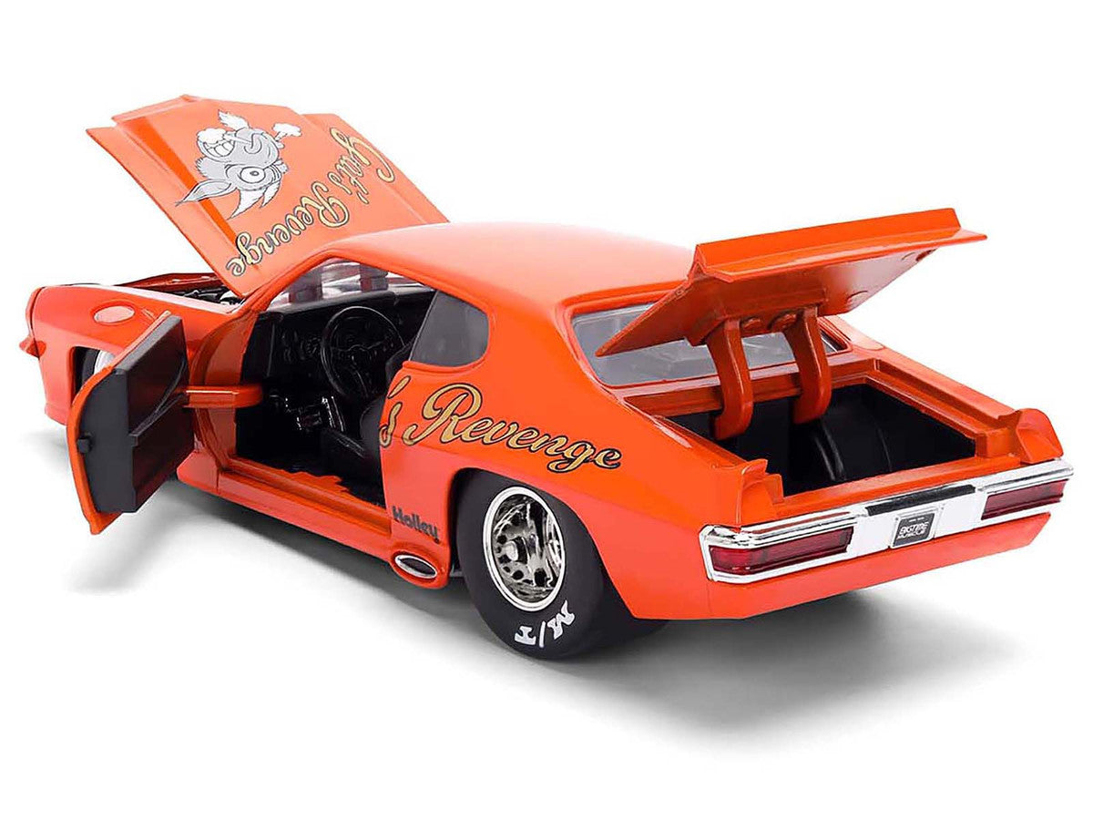 1971 Pontiac GTO "Goat's Revenge" Orange with Graphics "Bigtime Muscle" Series 1/24 Diecast Model Car by Jada LuxuryLifeWay Online Store