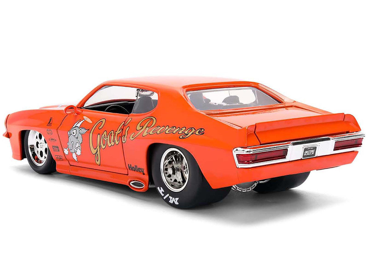 1971 Pontiac GTO "Goat's Revenge" Orange with Graphics "Bigtime Muscle" Series 1/24 Diecast Model Car by Jada LuxuryLifeWay Online Store
