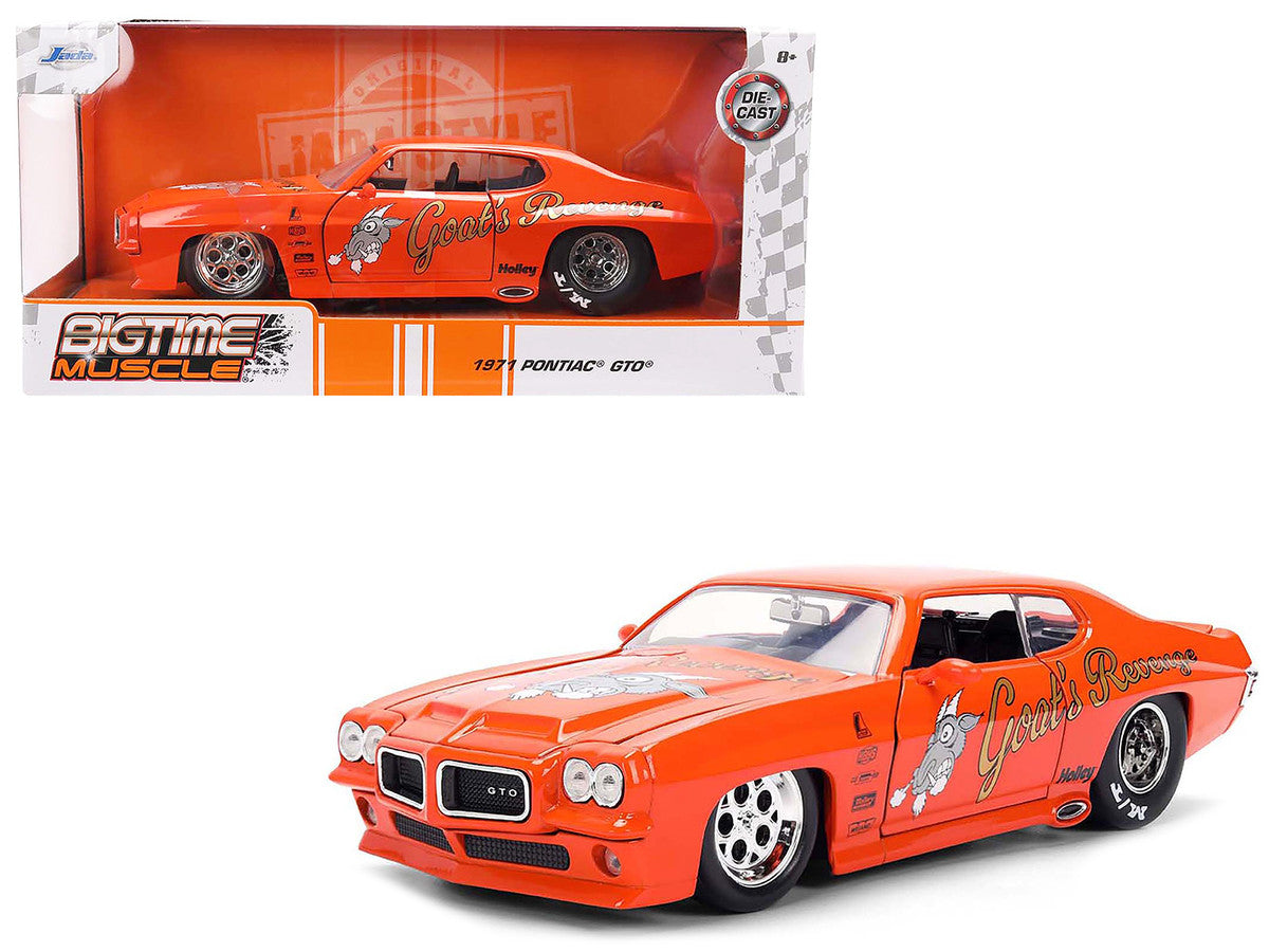 1971 Pontiac GTO "Goat's Revenge" Orange with Graphics "Bigtime Muscle" Series 1/24 Diecast Model Car by Jada LuxuryLifeWay Online Store