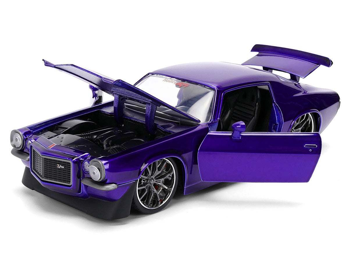 1971 Chevrolet Camaro Z/28 Purple Metallic with Black Hood "Bigtime Muscle" Series 1/24 Diecast Model Car by Jada LuxuryLifeWay Online Store