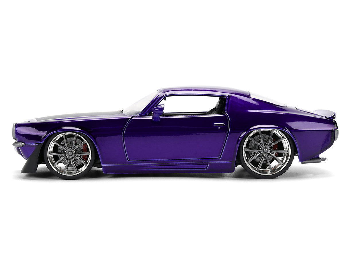 1971 Chevrolet Camaro Z/28 Purple Metallic with Black Hood "Bigtime Muscle" Series 1/24 Diecast Model Car by Jada LuxuryLifeWay Online Store