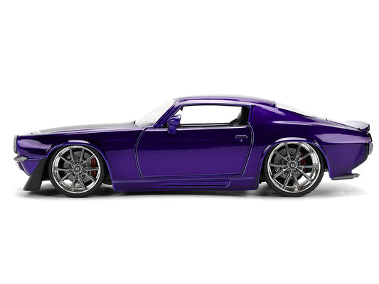 1971 Chevrolet Camaro Z/28 Purple Metallic with Black Hood "Bigtime Muscle" Series 1/24 Diecast Model Car by Jada LuxuryLifeWay Online Store