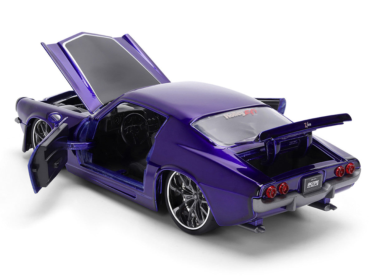 1971 Chevrolet Camaro Z/28 Purple Metallic with Black Hood "Bigtime Muscle" Series 1/24 Diecast Model Car by Jada LuxuryLifeWay Online Store